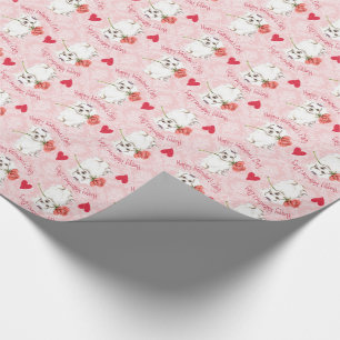 Papel De Regalo Valentine Rosa maltés