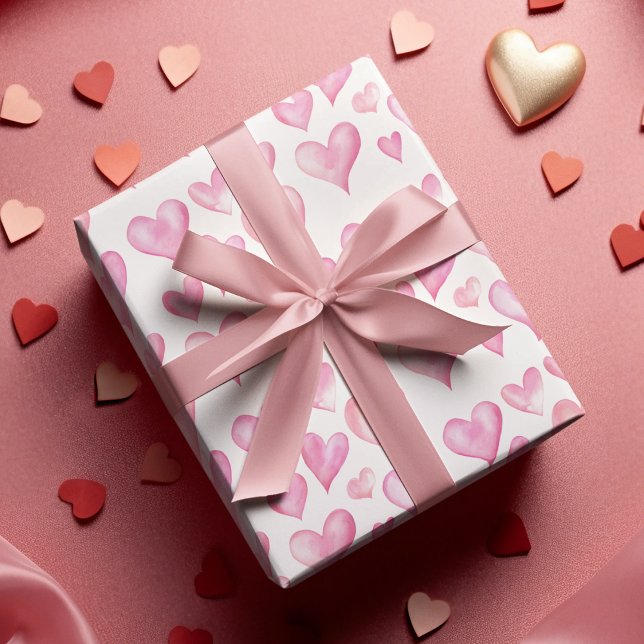 Papel De Regalo Valentine’s Day Wrapping Paper with Pink Hearts  (Subido por el creador)