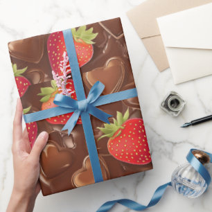 Papel De Regalo Valentine’s Gift Wrap Strawberries