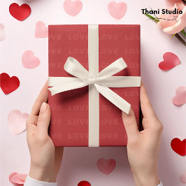 Papel De Regalo Valentine Smooth Red Modern Simple Typography