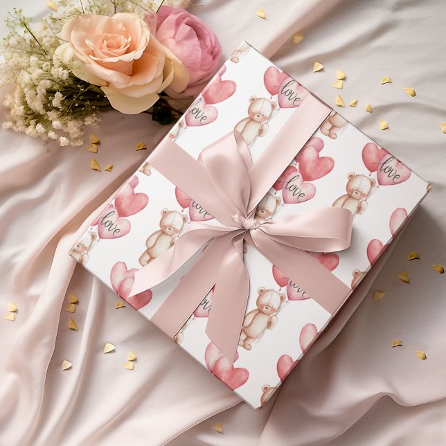 Papel De Regalo Valentine's Day Cute Teddy Bear Wrapping Paper  (Subido por el creador)