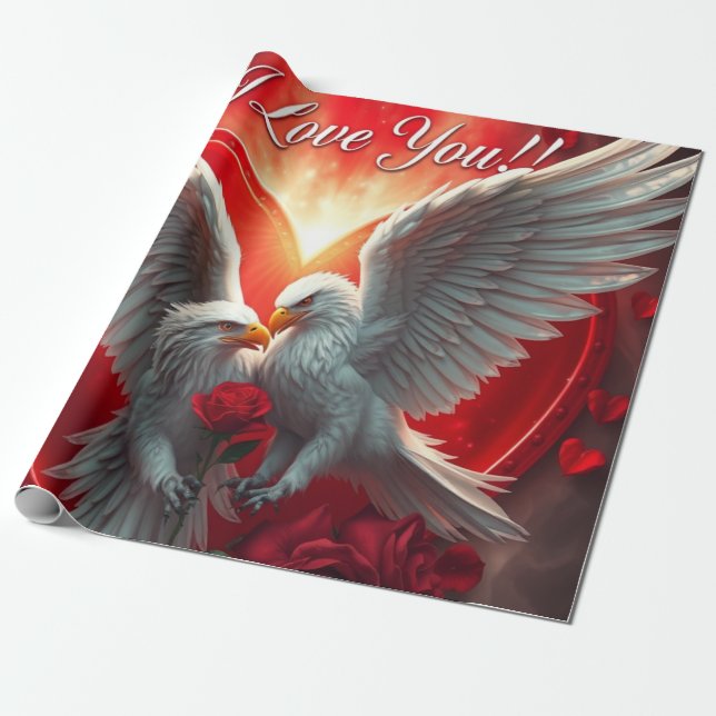 Papel De Regalo Valentine's Day Heart Hug - eagle (Desenrollado)