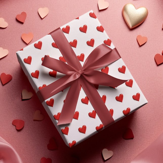 Papel De Regalo Valentine's Day Hearts Pattern Wrapping Paper (Subido por el creador)