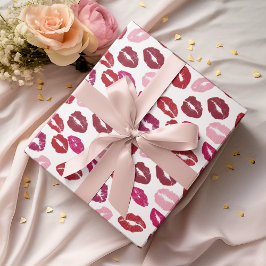 Papel De Regalo Valentine's Day Wrapping Paper | Kisses Pattern