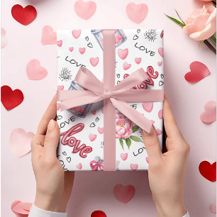Papel De Regalo Valentines Gnome