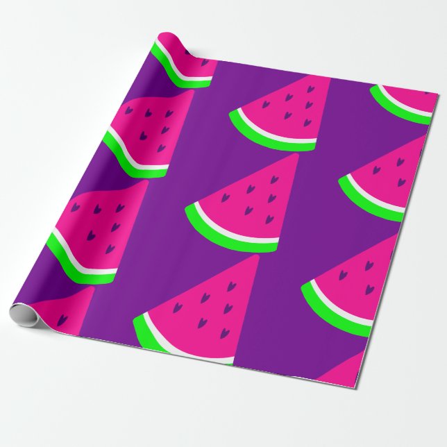 Papel De Regalo valentines sandía fruta de verano corazón (Desenrollado)