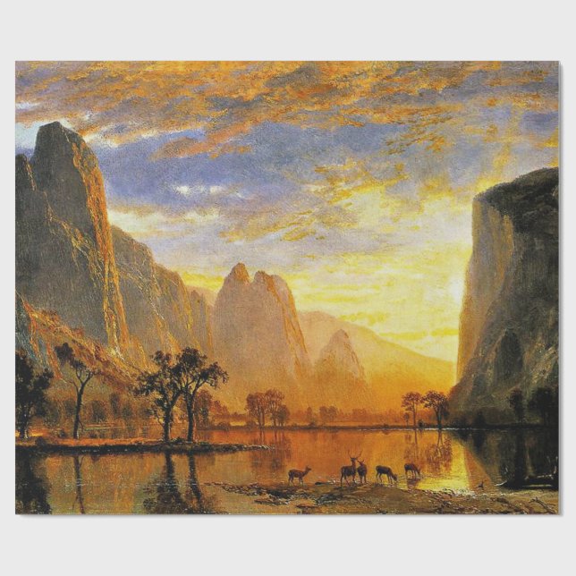 Papel De Regalo Valle de Yosemite por Albert Bierstadt (Superficie plana)