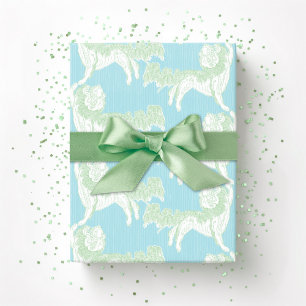 Papel De Regalo Vals de Foo Dog en verde y aqua