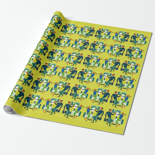 Papel De Regalo vamos a bailar print (Desenrollado)