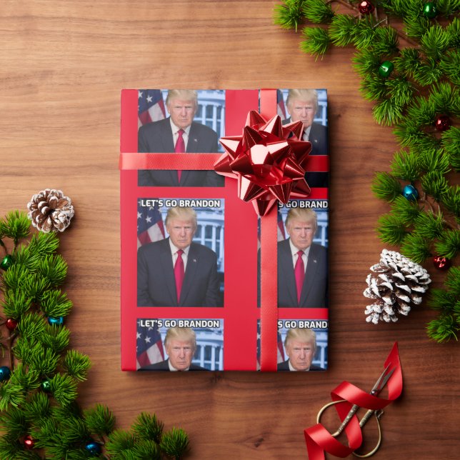 PAPEL DE REGALO VAMOS A BRANDON DONALD TRUMP NAVIDADES (Regalo de vacaciones)