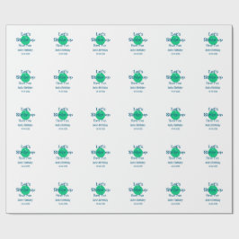 Papel De Regalo Vamos a divertirnos pelota verde cumpleaños nombre