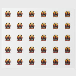 Papel De Regalo Vamos a romper Halloween Castillo Embrujado Brujas