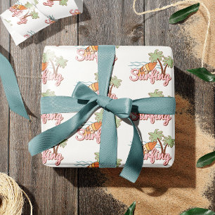 Papel De Regalo Vamos a Surfing Summer Surf Board Pattern