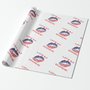 Papel De Regalo Vamos Brandon Joe Biden, un beso de bandera con pr