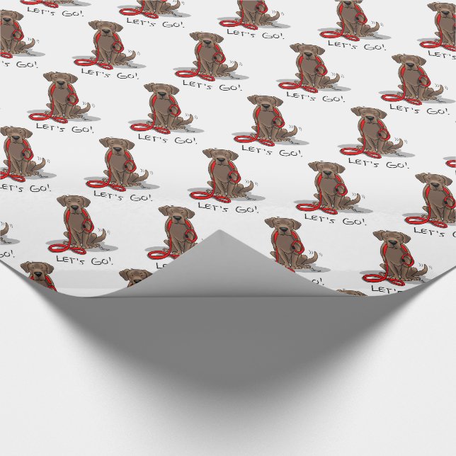 Papel De Regalo ¡Vamos! Chocolate Lab Labrador Retriever (Esquina)