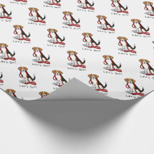 Papel De Regalo ¡Vamos! (paseo) Perro Beagle (tricolor 3) Cute