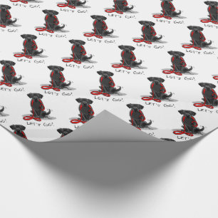 Papel De Regalo ¡Vamos! Recuperador de Labrador Negro - Perro lind