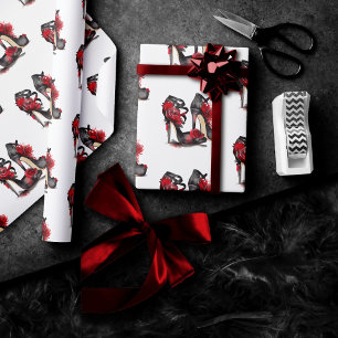 Papel De Regalo Vampy Fashion   Stilettos de ánkle trapos con Rosa