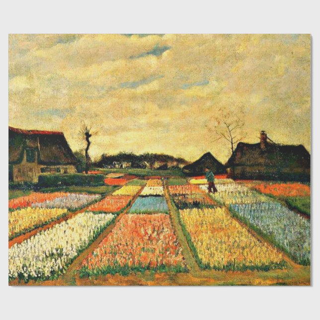 Papel De Regalo Van Gogh - Camas de flores en Holanda (Superficie plana)