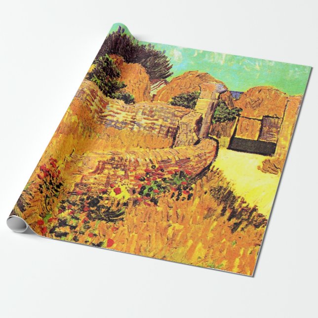 Papel De Regalo Van Gogh - Casa de campo en Provenza (Desenrollado)