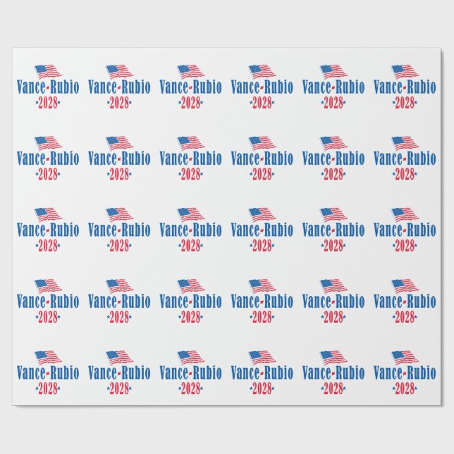Papel De Regalo Vance Rubio 2028 (bandera) (Superficie plana)
