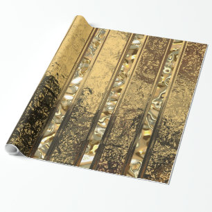 Papel De Regalo Vanderush Elegant Gold Striped IV