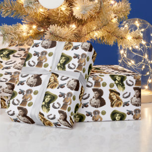 Papel De Regalo vaquera HERRADURAS fotografías antiguas clipART 