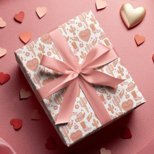 Papel De Regalo Vaquera occidental que cacía con viento de cachorr