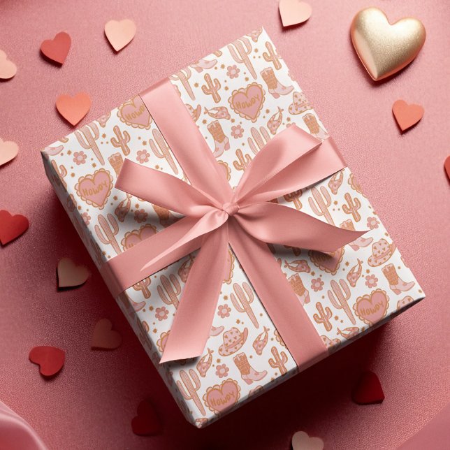 Papel De Regalo Vaquera occidental que cacía con viento de cachorr (Subido por el creador)