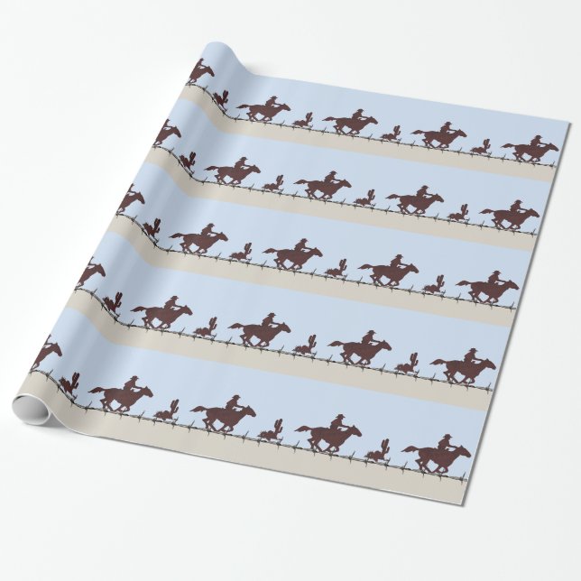 Papel de regalo vaquero de alambre de púas (Desenrollado)
