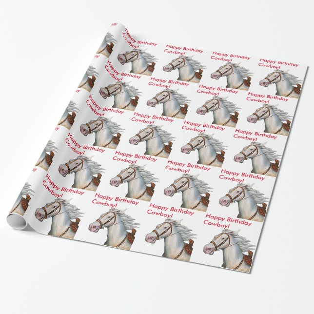 Papel De Regalo Vaquero del feliz cumpleaños (Desenrollado)