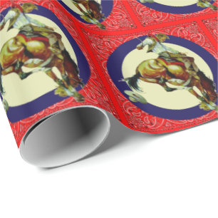 Papel De Regalo Vaquero occidental del vintage del rodeo en