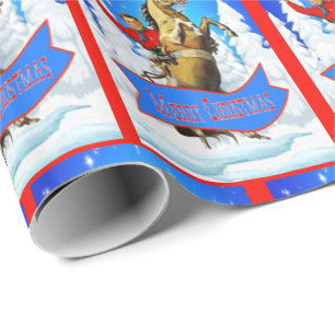 Papel De Regalo Vaquero occidental en Felices Navidad del caballo