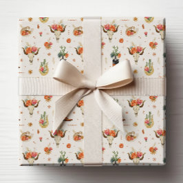 Papel De Regalo Vaquero Rústico Occidental