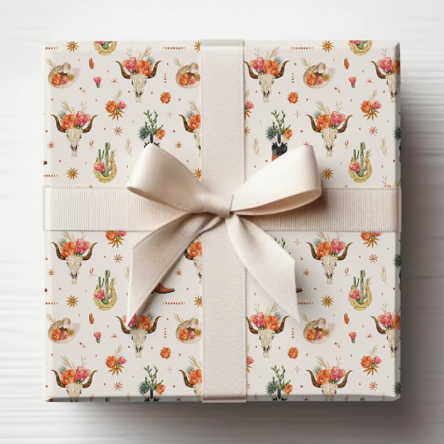 Papel De Regalo Vaquero Rústico Occidental (Rustic Western Cowboy Themed Wrapping Paper by Painted Paperie
)