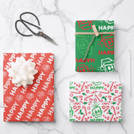 Papel de regalo variado de NAVIDAD FELIZ