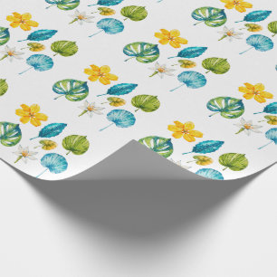 Papel De Regalo Varias hojas de flores tropicales