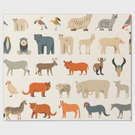 Papel De Regalo Variedad de animales imaginarios
