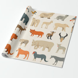 Papel De Regalo Variedad de animales imaginarios