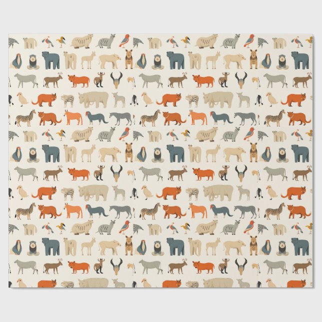 Papel De Regalo Variedad de animales imaginarios (Superficie plana)