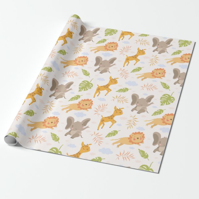 Papel De Regalo Varios animales decorativos (Desenrollado)
