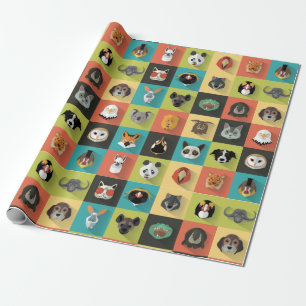 Papel De Regalo Varios animales decorativos