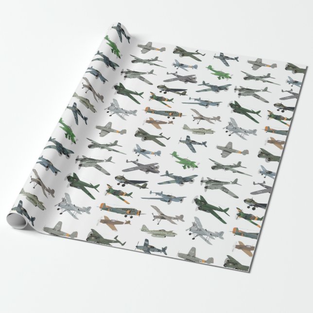 Papel De Regalo Varios aviones alemanes de la Segunda Guerra Mundi (Desenrollado)