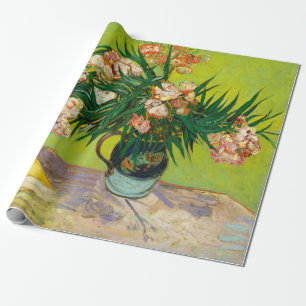 Papel De Regalo Vaso de Vincent Van Gogh con adelfas y libros