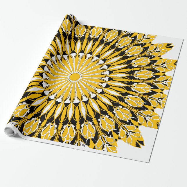 Papel De Regalo vector de arte de mandala floral (Desenrollado)