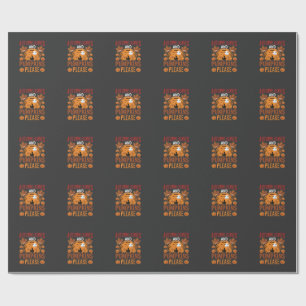 Papel De Regalo Vector espeluznante de hojas de otoño y calabazas 