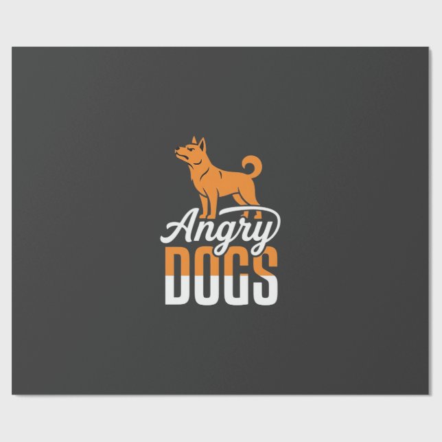 Papel De Regalo Vector Mascota Perros Enojados (Superficie plana)