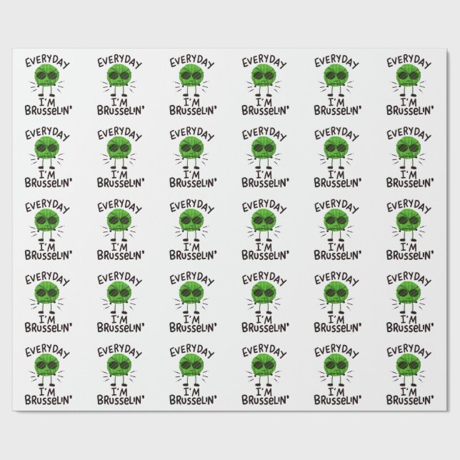 Papel De Regalo Vegan Brussels Sprouts (Superficie plana)
