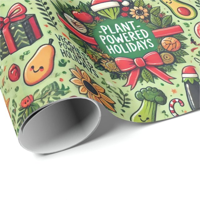 Papel De Regalo Vegan-Friendly Christmas Wrapping Paper (Esquina del rollo)