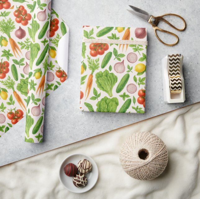 Papel De Regalo Vegetable Garden Wrapping Paper (Artesanía)